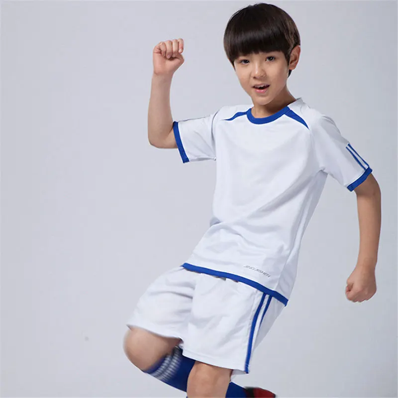 Camisetas de fútbol para niños, conjuntos de fútbol para estudiantes, uniformes de fútbol de manga corta para niños, trajes de chándal de fútbol para Fitness 13