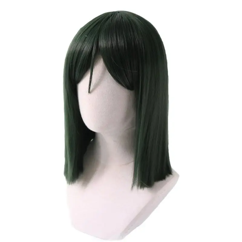 O prometido neverland gilda curto verde cosplay perucas com óculos resistente ao calor do cabelo sintético das mulheres dos homens perucas + um tampão da peruca