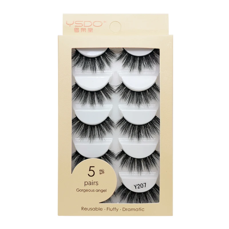 5คู่3d Mink Eyelashes หนาปุยธรรมชาติยาวขนตาปลอมแต่งหน้า Full Strip Mink Lashes ขนตาปลอมธรรมชาติ