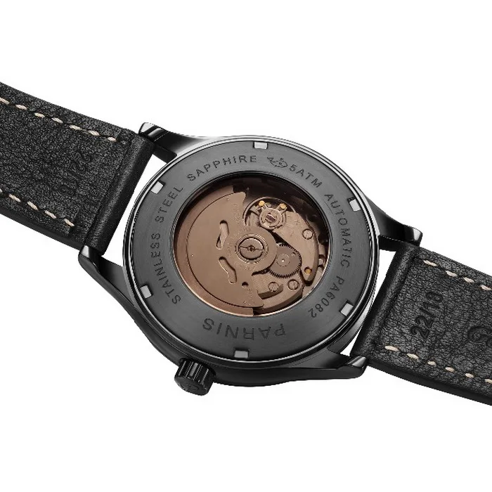 ساعة أوتوماتيكية للرجال، ساعات رجالي ماركة فاخرة بارنيس مان ساعة يد ميكانيكية ذاتية الرياح مقاومة للماء بحزام جلدي relogio