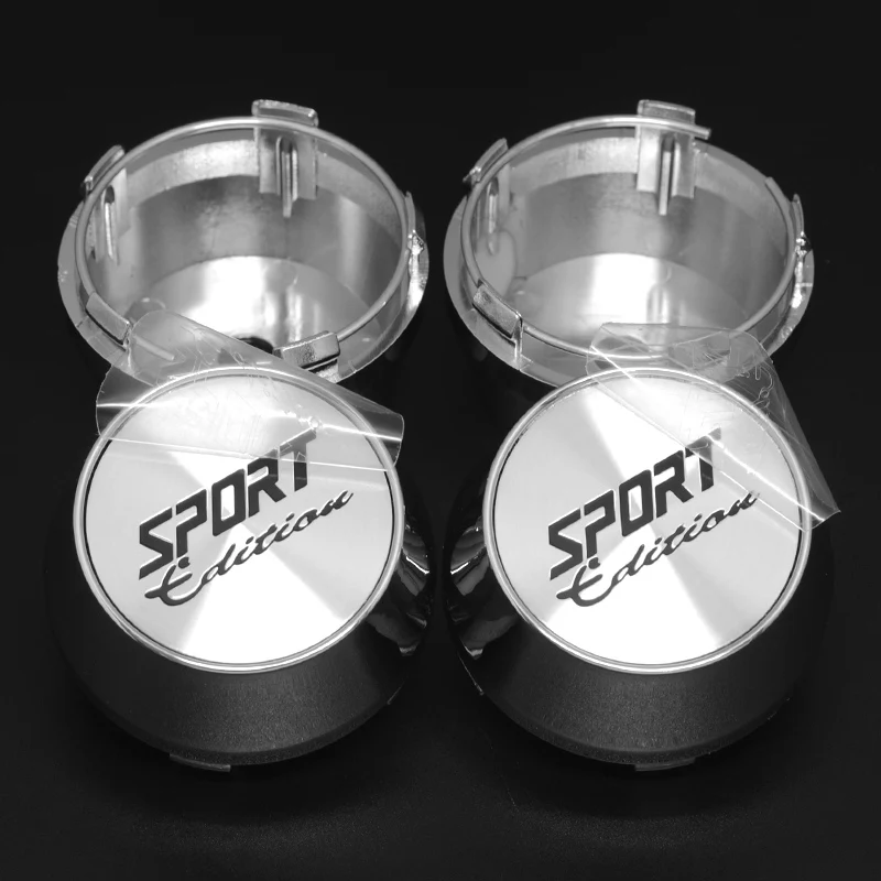 4PCS Universal High Quality 60MM Car Wheel Rim Center Hub Cap SPORT Edition Logo Wheel Hubcap Refit Decorative Cover