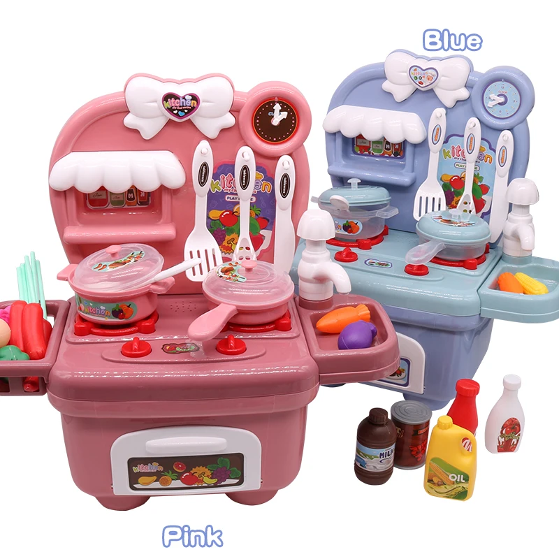 25Pcs Simulation Kids Kitchen Toys Spray Water Dinnerware Home appliances Pretend Play Cooking Table Set Children's Toys Gift