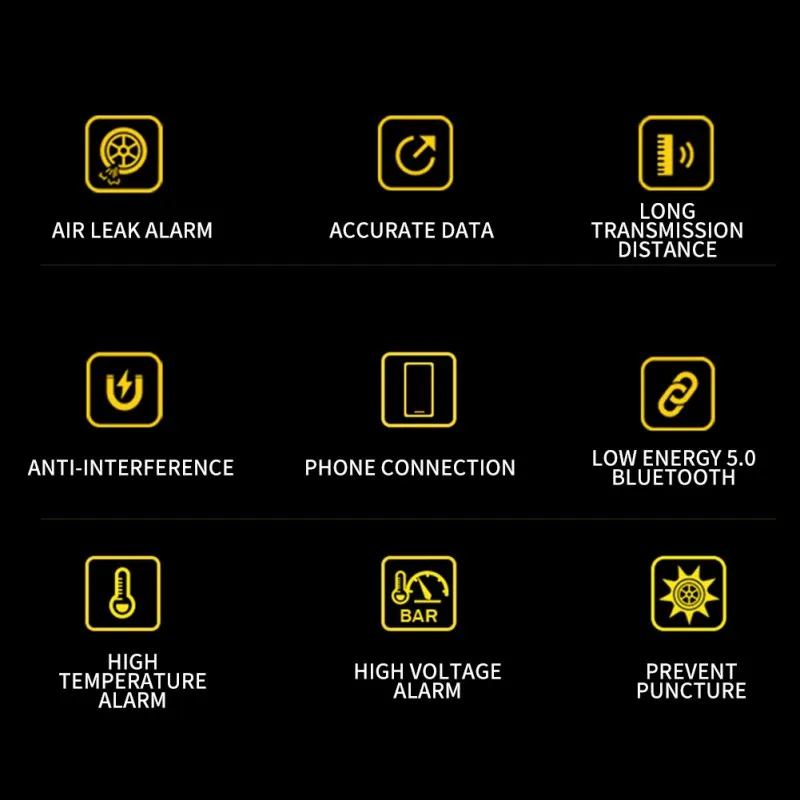 최신 자동차 타이어 압력 감지기, BT4.0/5.0 기술, TPMS, 범용 내부 타이어 압력 센서 모니터링 시스템, 4 개
