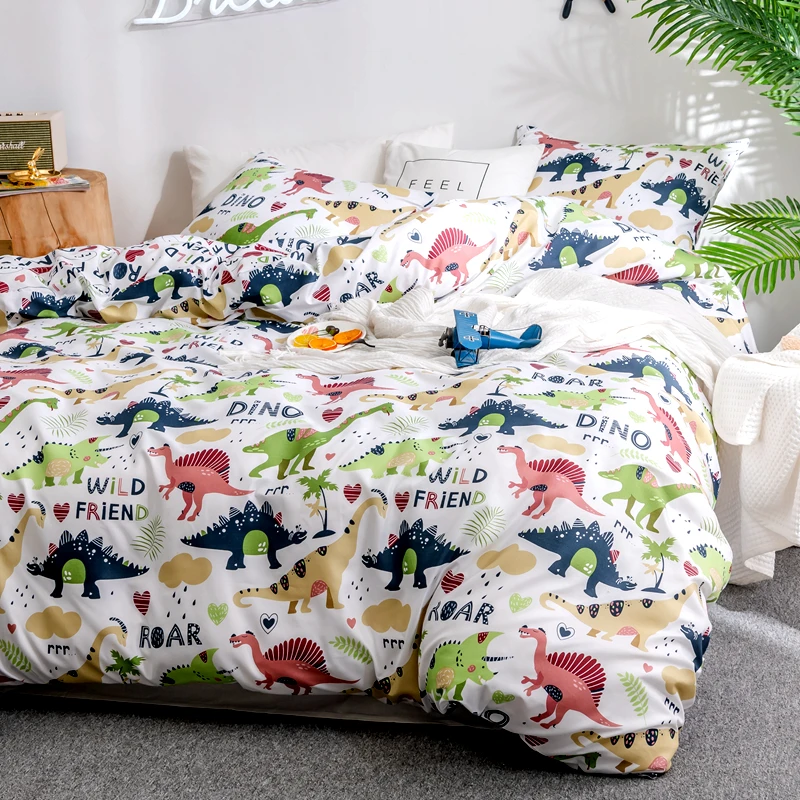 

Cartoon Bedding Sets Kids Baby Duvet Cover Set for children Bed Linen Set Bed clothes dinosaur