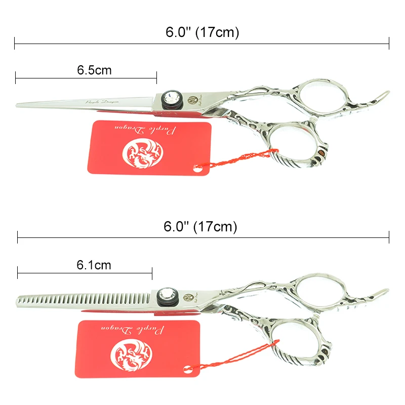عالية الجودة 6.0 "اليابان 440c الحلاق قطع مقص الأرجواني التنين الشعر المقص مع مايا مقبض لصالون مصففي الشعر LZS0540