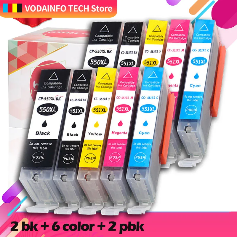 PGI 550 551 compatible ink cartridge for canon PIXMA IP7250 MG5450 MX925 MG5550 MG6450 MG5650 MG6650 IX6850 MX725 MX925 printer