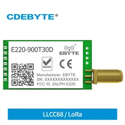 Беспроводной модуль LoRa 868 МГц 915 МГц LLCC68 30 дБм дальнего действия 10 км RSSI CDEBYTE E220-900T30D SMA-K UART передатчик-приемник SEMTECH