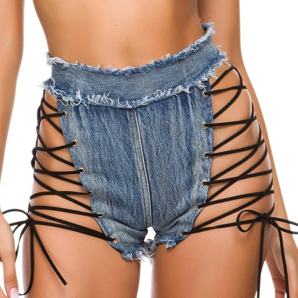 Hohe Taille Frauen Sexy Shorts Jeans Loch Super Mini Denim Shorts Sommer Zipper Fly Booty Shorts Club Mädchen hohe taille shorts