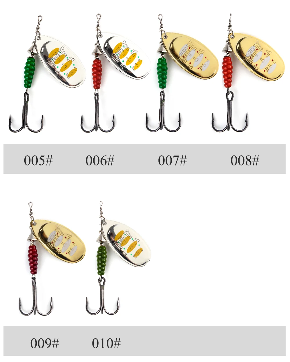 NGB Willow Spinner Köder 8,4g 12,5g 14,7g Kupfer Größe 3 # -5 # Mit 35647-BR Dreifachhaken 2 # -1/0 # Angelköder – Detail 9