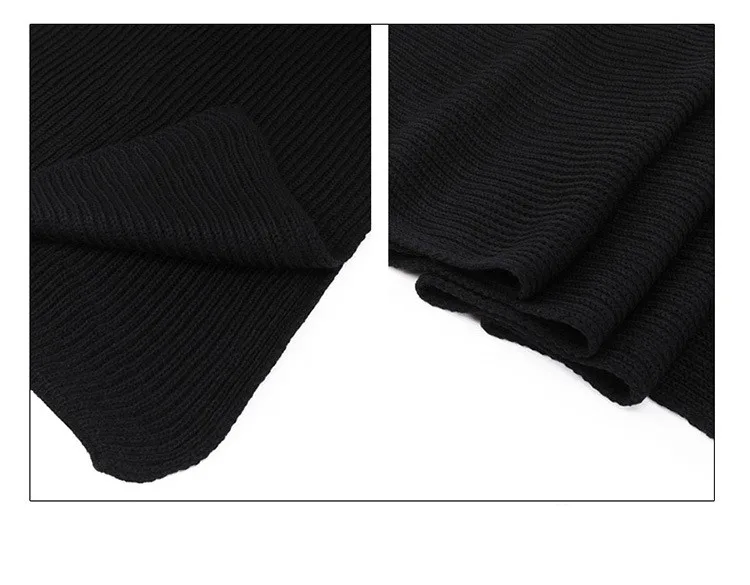 Men\'s Knitted Scarf Winter Muffler Warm Face Earflaps Shawl Chenille Hand Knitting Scarves Leisure Black