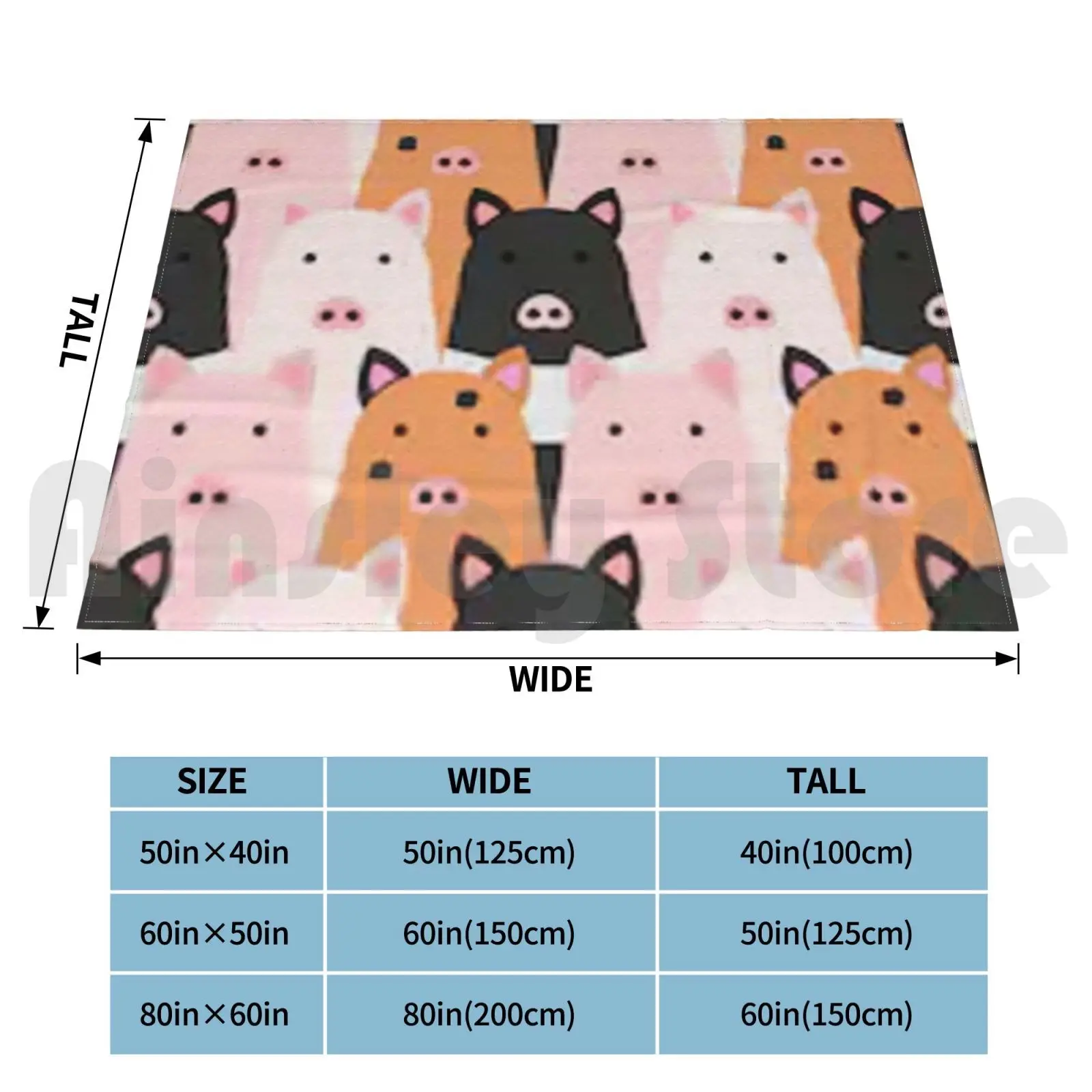 Cute Pig Pattern Pigs Piggy Piiggies Blanket Fashion Custom Cute Pig Pattern Pigs Piggy Piiggies Animal