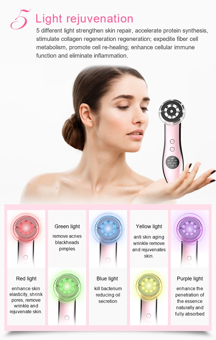 New Design Ultrasound Devices RF Skin Tightening Facial Massager Face Lifting Photon Therapy Beauty Equipment