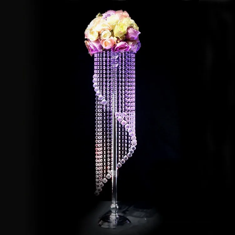 10pcs 120cm Flower Stand Flower Stand For Wedding Centerpieces Flower Stand sprial crystal Flower Rack 01076