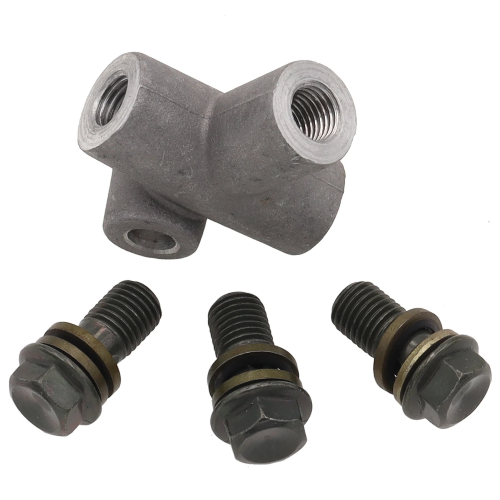 Acoplamiento de tubo de manguera de freno hidráulico, conector en T, adaptador de 3 vías con tornillo M10 x 1,25mm para motocicleta Dirt Pit Bike ATV