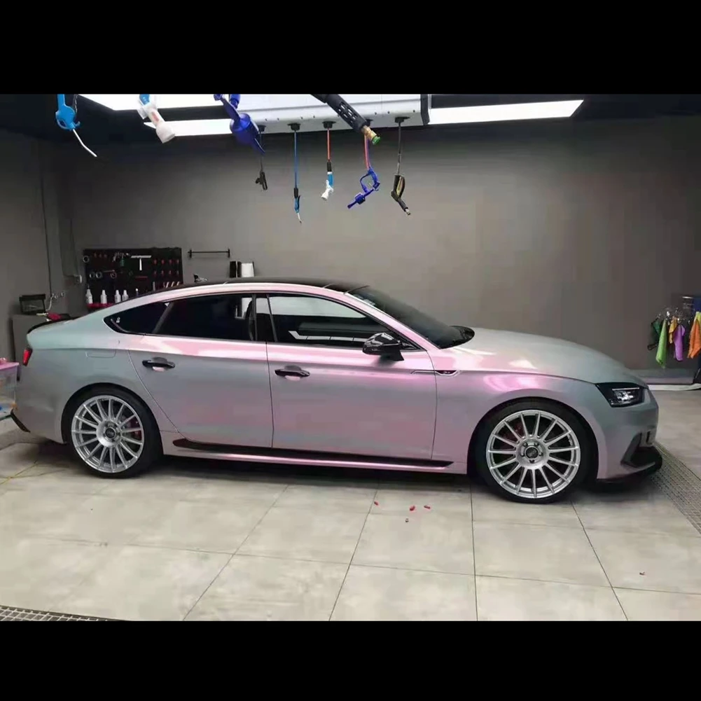 Styling Glanzende Kleur Aurora Rood/Roze Carrosseriewikkelfolie Vinyl Autowrap Sticker Luchtafgiftefilm 30/50X152Cm Voor Audi/Bmw