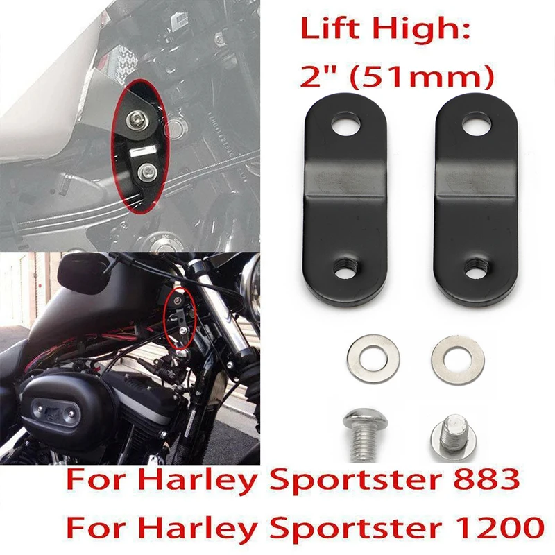 Motorcycle 51mm Gas Tank Lifts Kit For Sportster Iron XL 883 1200 Custom Superlow Forty Eight Raise Tank Modified Risers Bracket