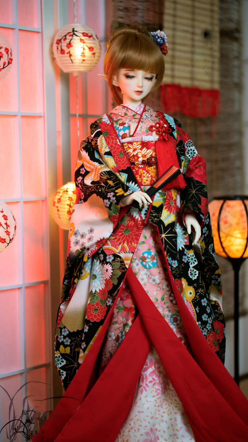 1/6 1/4 1/3 BJD Clothes Japanese Ancient Costume Oiran Kimono Outfit for BJD/SD Girl ID72 80cm Strong Uncle Doll Accessories 179