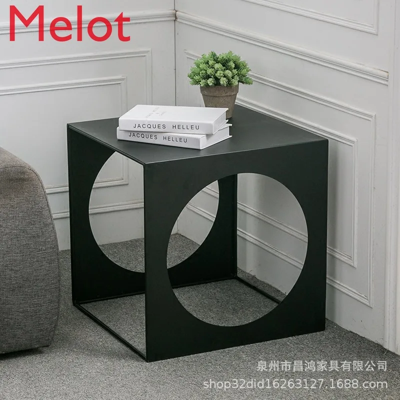 Nordic Simple Small Tea Table Study and Bedroom Creative Cool Square Iron Edge Several Short Coffee Small Table Furniture