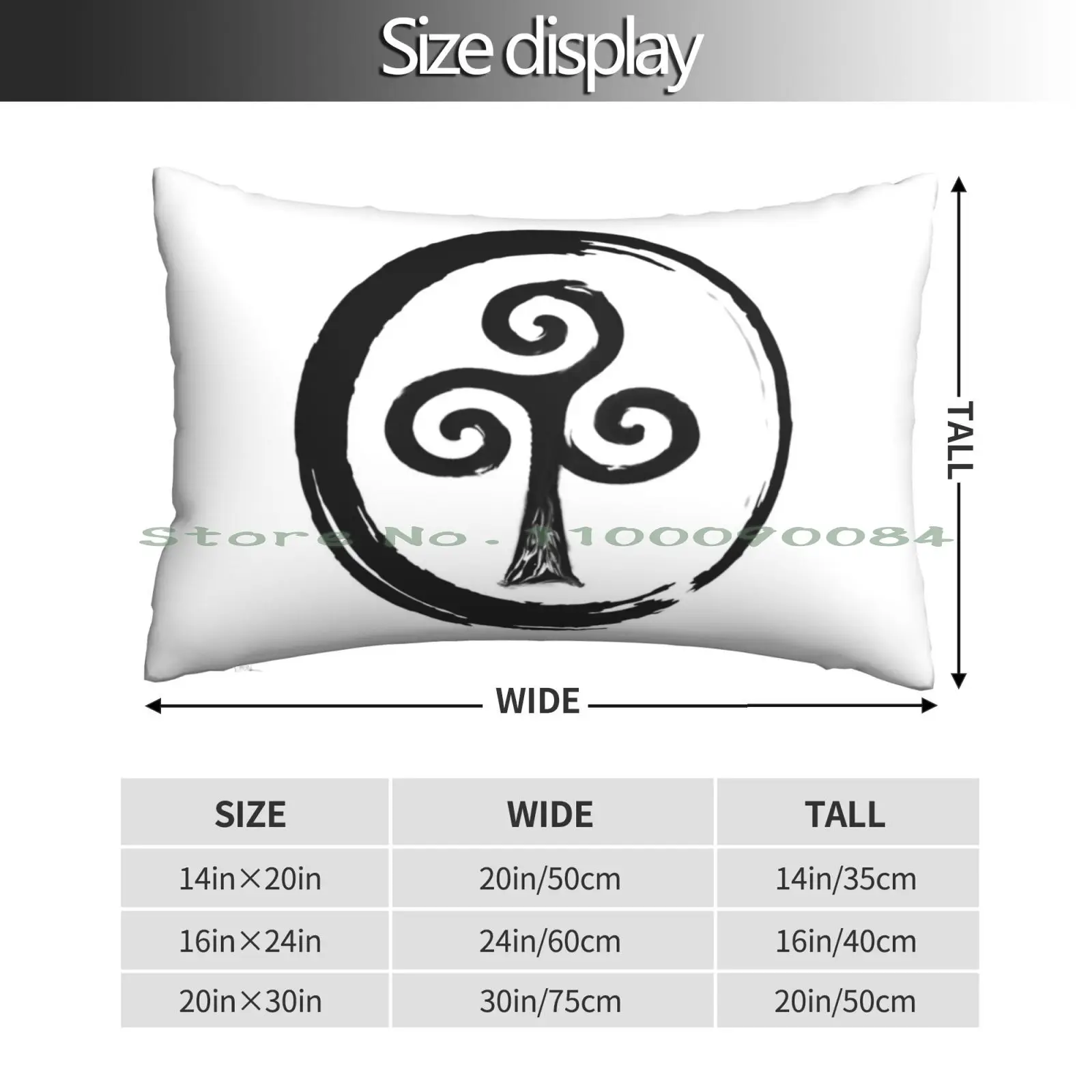 Tree Of Life Black Triskelion Pillow Case 20x30 50*75 Sofa Bedroom Tree Of Life Triskele Triskell Tripple Spiral Symbol Norse