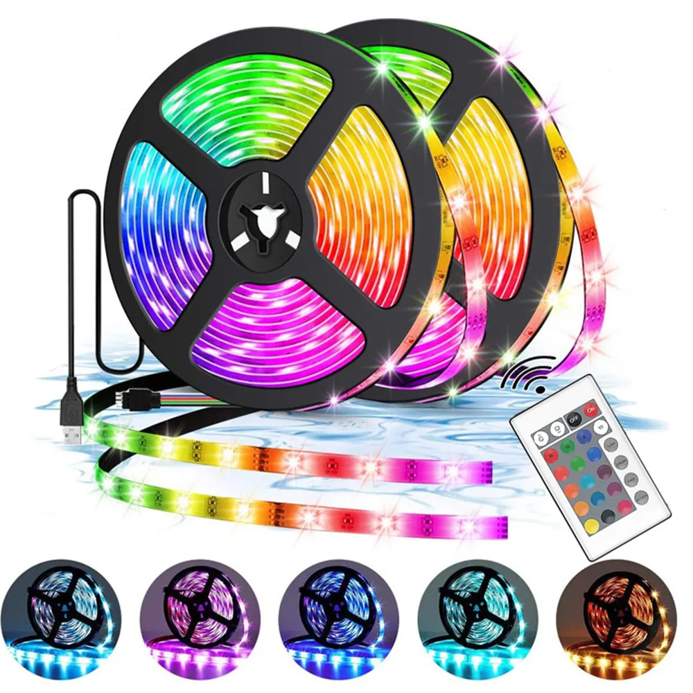 

Светодиодная ленсветильник USB 5050 SMD DC5V гибкая светодиодная лампа лента RGB 3/4/5 м настольный экран ТВ фосветильник ка 3/24 управление клавишей