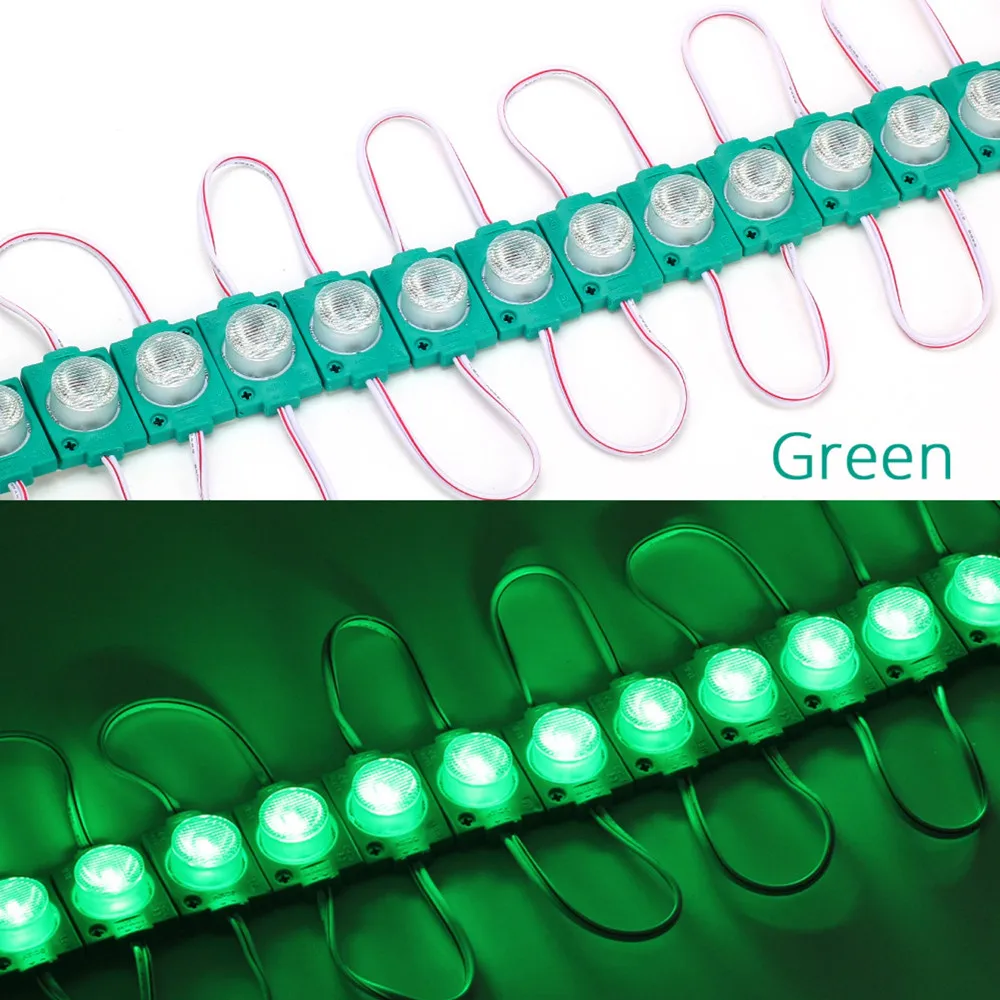 10 Stück LED-Streifenmodul, 12 V, COB-Licht mit Linse, Werbedesign, Schild, Hintergrundbeleuchtung, Shop-Banner, wasserdicht, Weiß, Rot, Grün, Blau – Detail 5