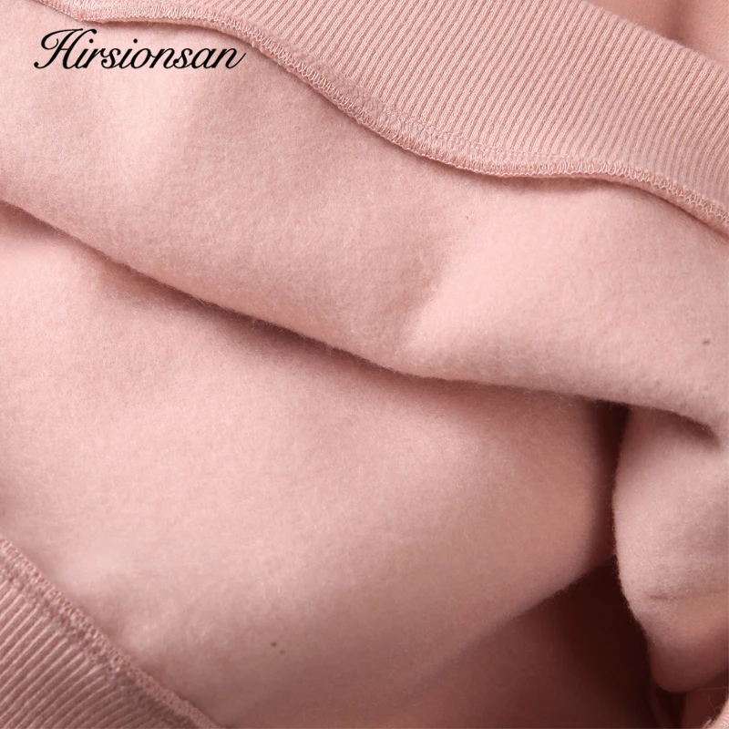 Hirsionsan Soft Cotton Fleece Women Sets Autumn Winter Thicken Warm Hoodie Sweatshirts and Pants Two Piece Sets Ladies Tracksuit