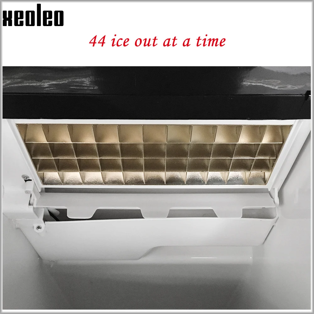 Xeoleo-máquina de hielo automática, cubo de almacenamiento de 55kg/24h, 8kg, 44 cuadrículas, adecuado para cafetería/bar con purificador de agua