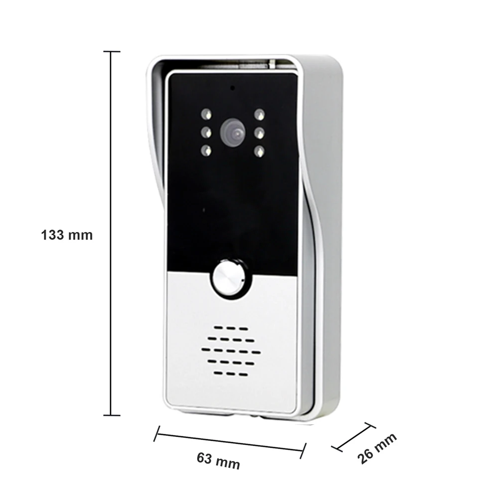Dragonsview 7 Inch Video Door Phone Intercom System White/Black Video Door Entry Panel Intercoms for Private Home Call Panel