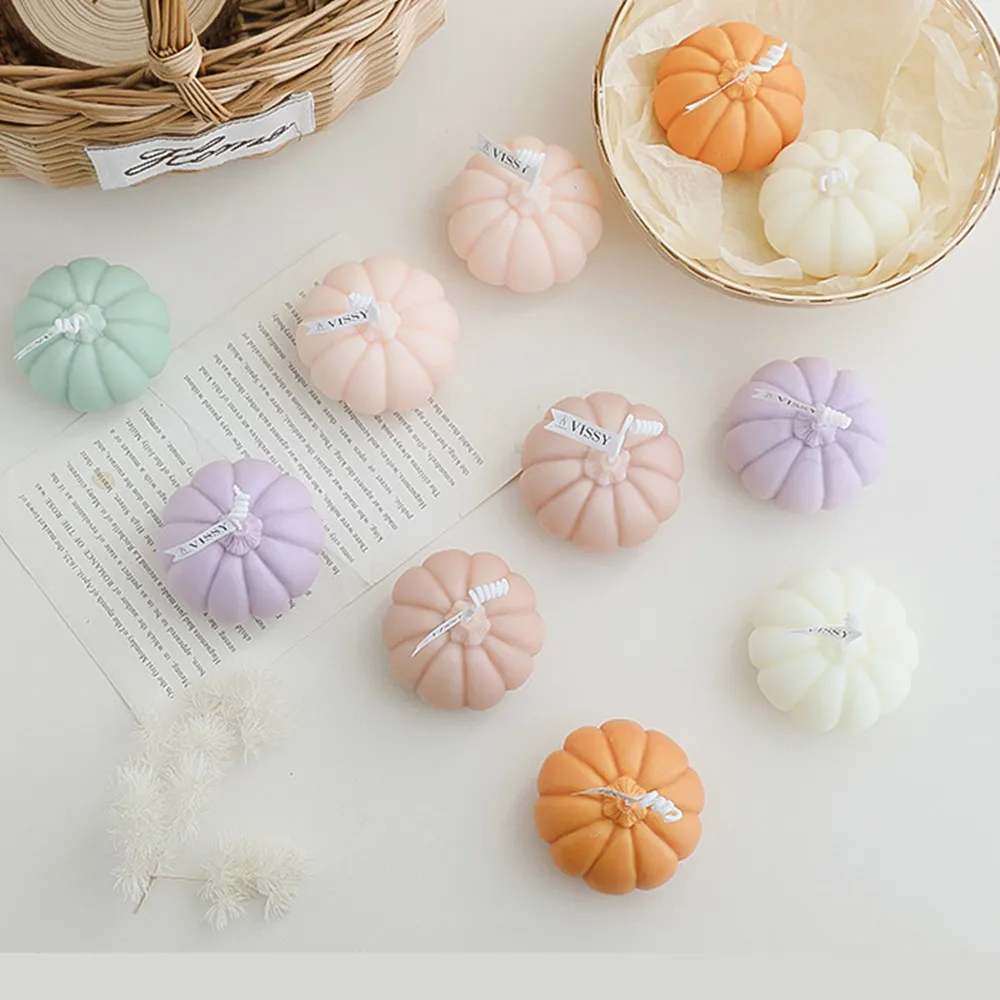 

Pumpkin Scented Candles Creative Handmade Gift Box Simulation Cake Topper Wedding Birthday Decoration Dessert Dress Up Supplies