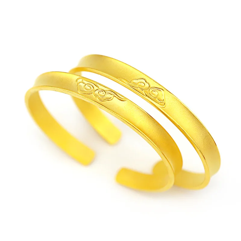 

Classic Fashion 14k Yellow Gold Bracelet for Women Wedding Engagement Bangles Charm Statement Lucky Cloud Bracelet Jewelry Gifts