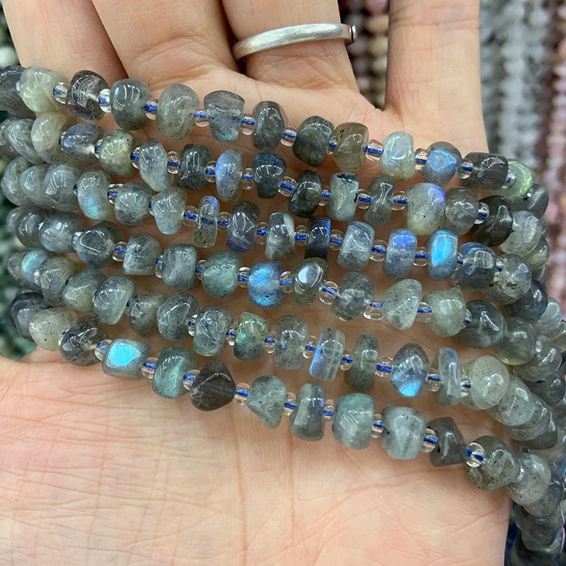 Natural Labradorite Stone Beads 15'' Freeform Chips DIY Spacer Loose Beads For Jewelry Making Beads Women Bracelet Necklace Gift