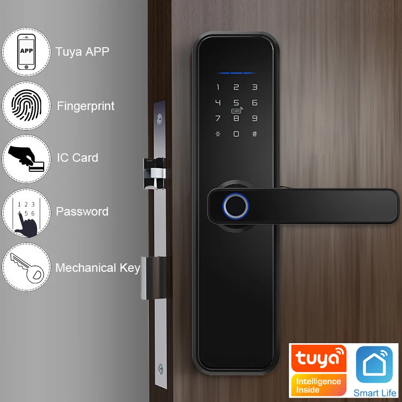 RAYKUBE X5 Biometric Fingerprint Security Intelligent Tuya Smart WiFi Password Electronic Door Lock To Open The Door Remotely