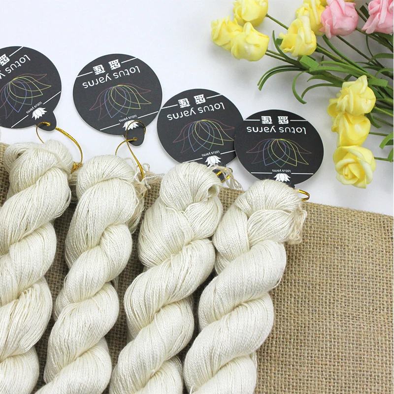 Super Soft 100% Silk Yarn For Hand Knitting Crochet Undyed 50g Hank  Lace Weight Natural White Silk 22