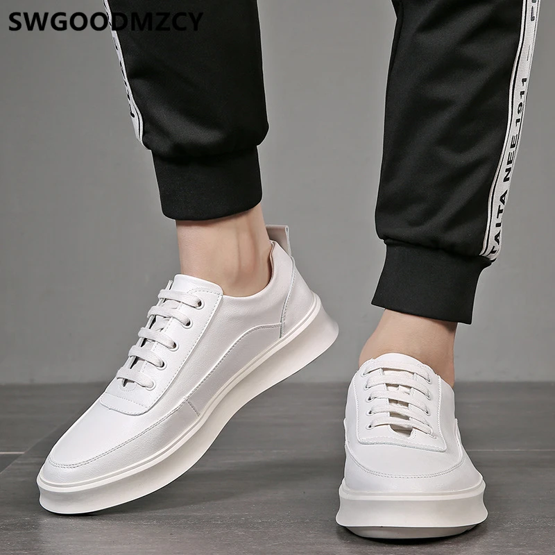 White Mens Shoes Genuine Leather Sneakers Mens Shoes Casual Fashion Designer Shoes Men High Quality Luxury Brand Zapatos De Homb