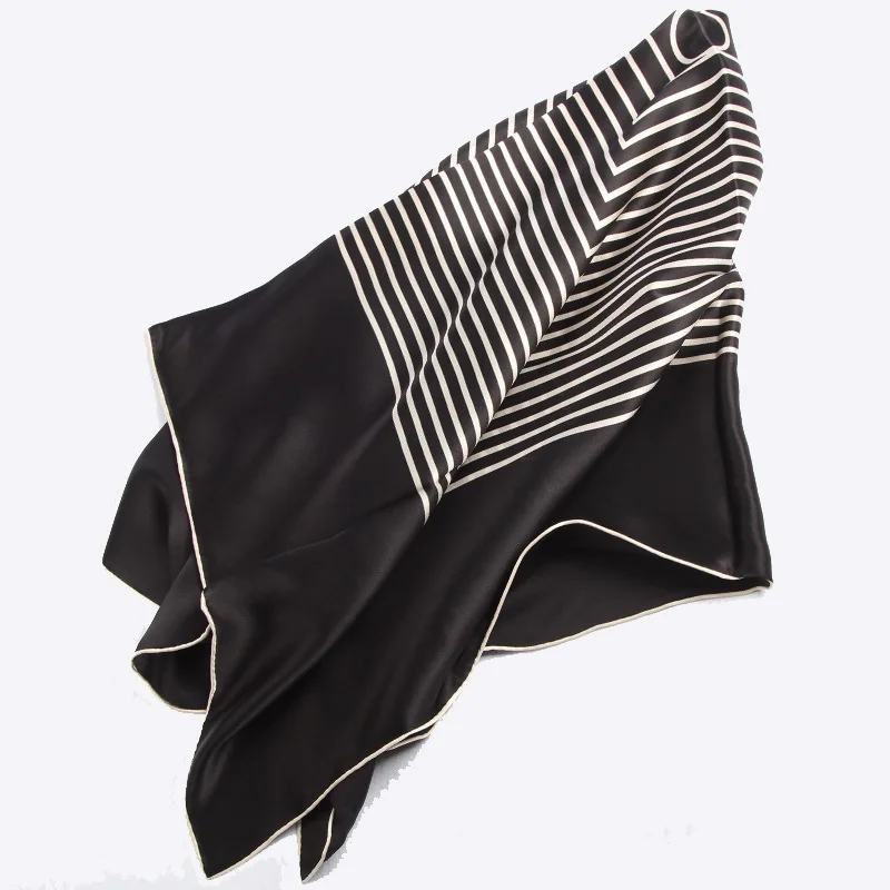 

Labyrinth 100% Silk Printing 90cm Square Scarf Luxury Women Shawl black white High Quality Wrap Bandana fashion style