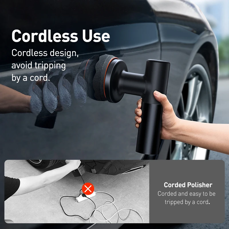 Baseus Car Polisher Machine Wireless Electric Polishing Wax Tool Adjustable Speed Cordless Auto Polish Waxing Machine