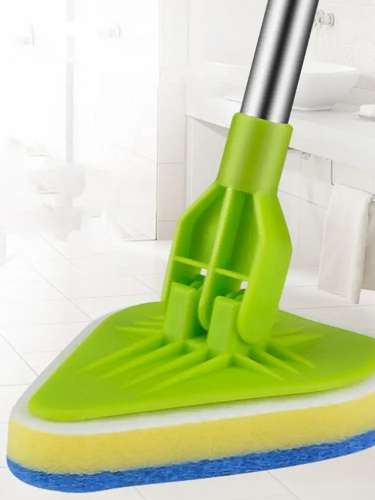 Scrub Brush With Handle Shower Floor Scrubber 2 In 1 Cleaning Brush Tub Tile Scrubber Sponge Adjustable Handle Wall Cleaner