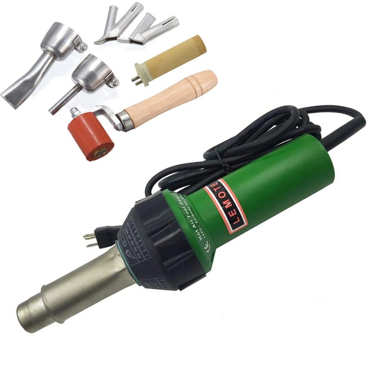 1600W 110V Electric Heat Gun Hot Air Blast Torch Plastic Welding Gun Welder Pistol Speed Nozzle Roller Kit PVC/PE/PP/PVDF