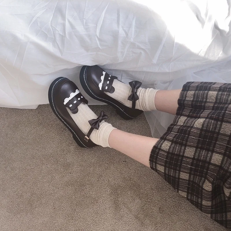 Spring Autumn Women Oxford Shoes Flat On Platform Casual Shoes Black Lace Up Leather Shoes Sewing Round Toe Zapatos Mujer