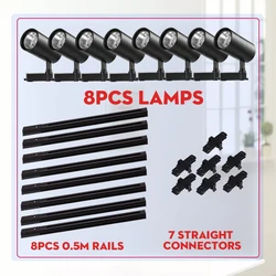 Tüm Set Led ray lambası ray 0.5/1M Spot ışık Led 12/20/30/40W hüzme aydınlatma sistemi armatürleri spot ev dükkanı oturma odası