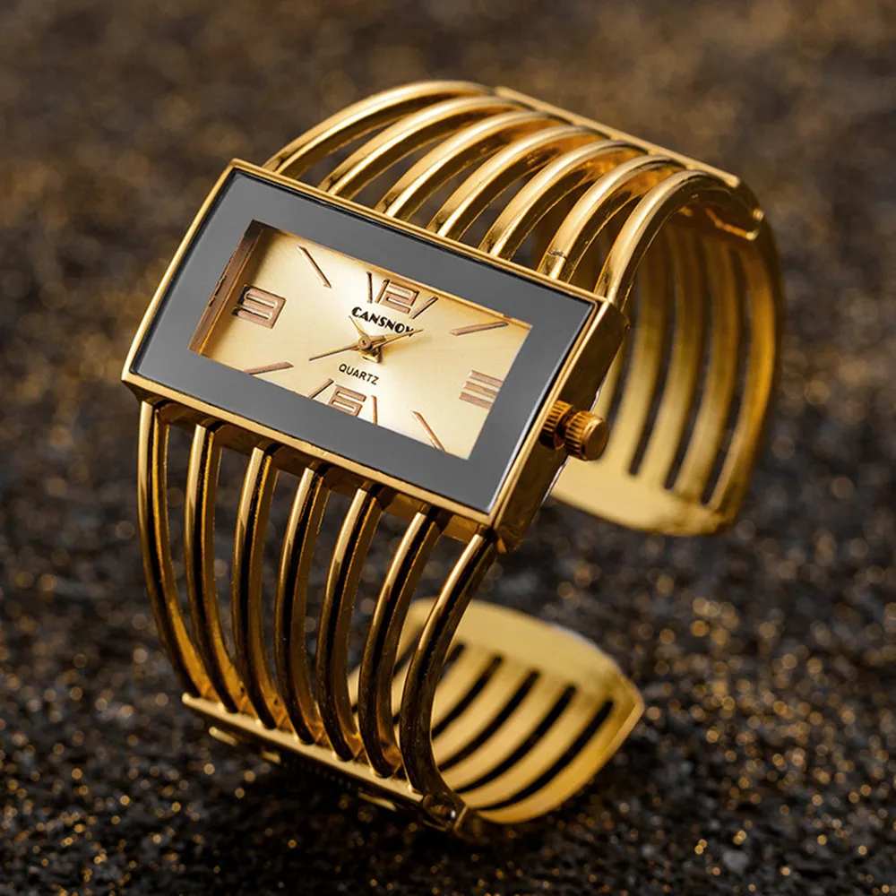 Relojes de moda para Mujer, Reloj dorado de acero inoxidable de lujo, pulsera para Mujer, Reloj de pulsera de cuarzo para Mujer, Reloj para Mujer