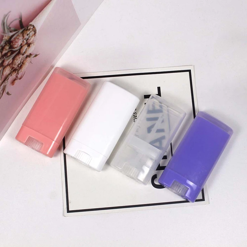 15ml Portable Deodorant Containers  Pink Clear White Lipstick Tube Plastic Empty Diy 15g Oval Lip Balm Tubes 300pcs