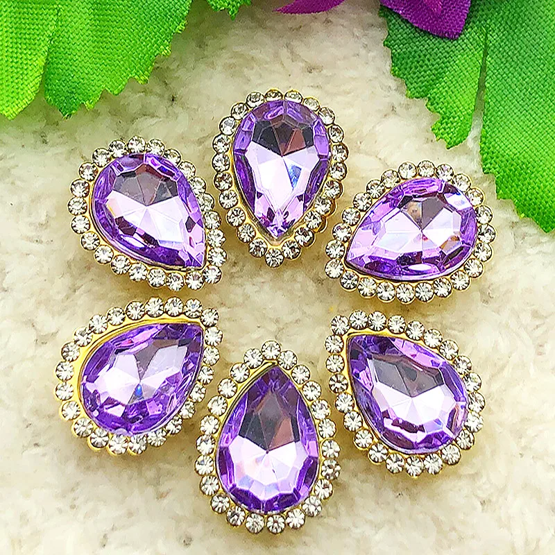 6PCS 14*18mm Water Drop Flatback Crystal Rhinestone Wedding/Clothes Wedding Art Decoration DIY