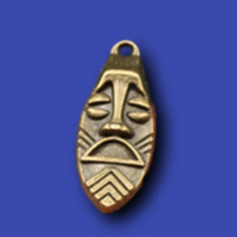 8pcs Antique Bronze Color Retro 3D Face Pendant Hip Hop Necklace Earring Accessories DIY Charms For Jewelry Crafts Making A732