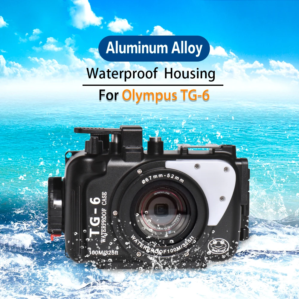 Seafrogs 100m  Underwater Case Aluminum Alloy Diving Waterproof Housing for Olympus TG6 TG7 Camera M10/M14/M16 Sea&Sea Nauticam