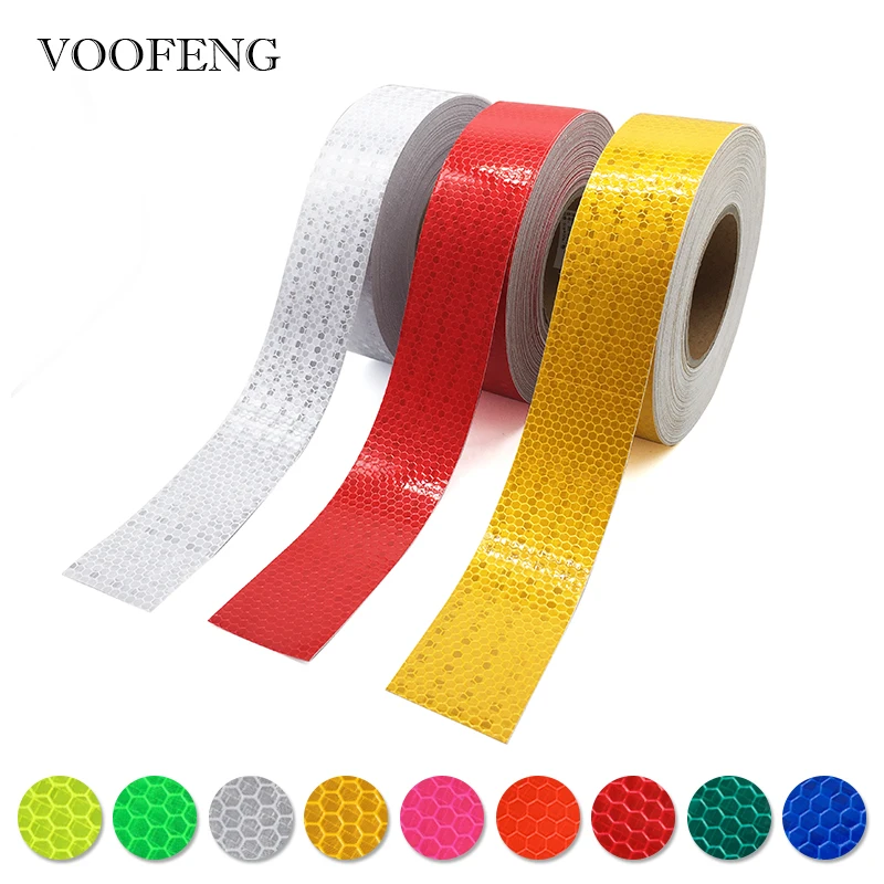 VOOFENG High Visibility Reflective Car Sticker Self-Adhesive Warning Tape for Bike Car Decorataion  5cmX50m