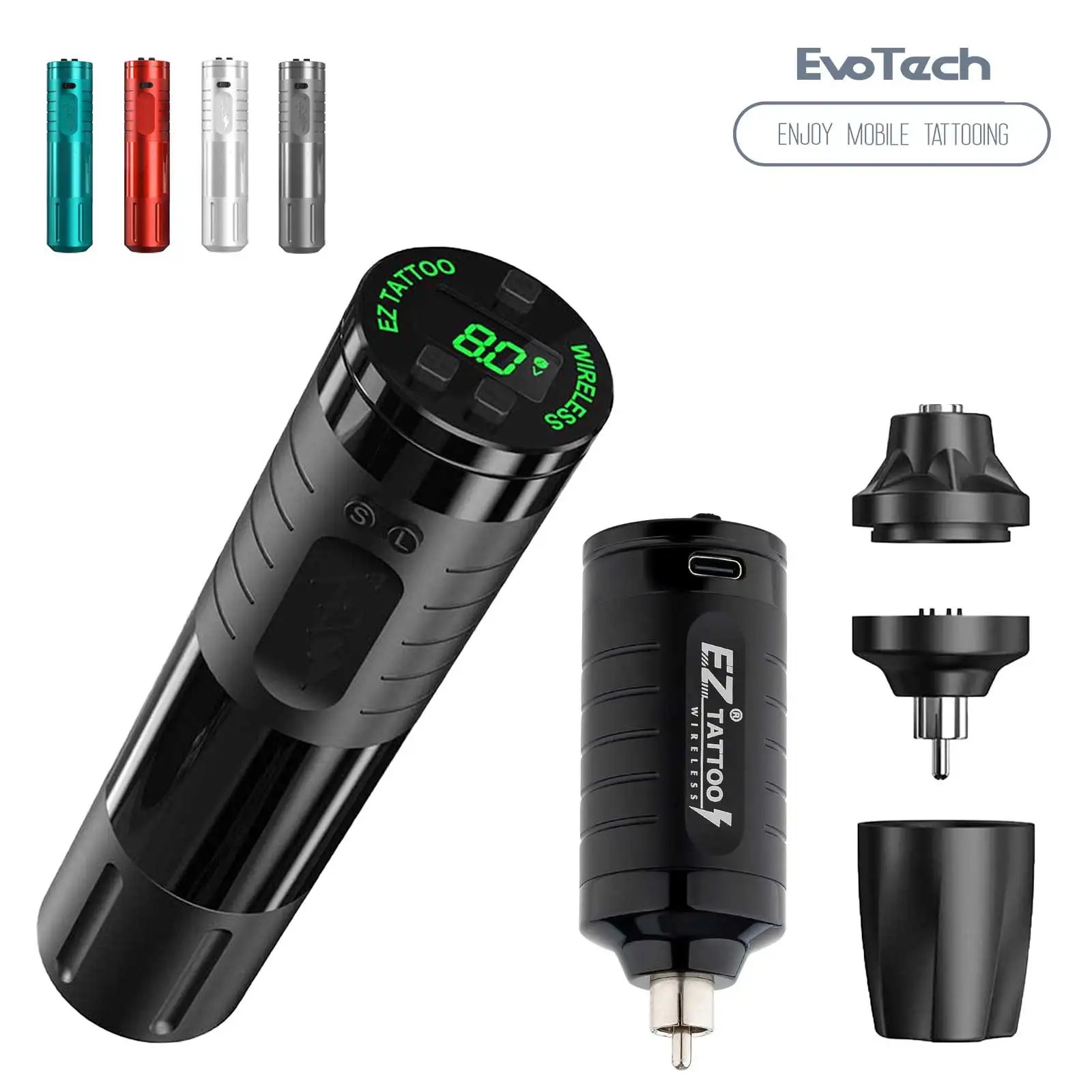 EZ EvoTech Wireless Battery Tattoo Pen Machine Intelligent Customized External Rotor Brushless Motor 5 Colors