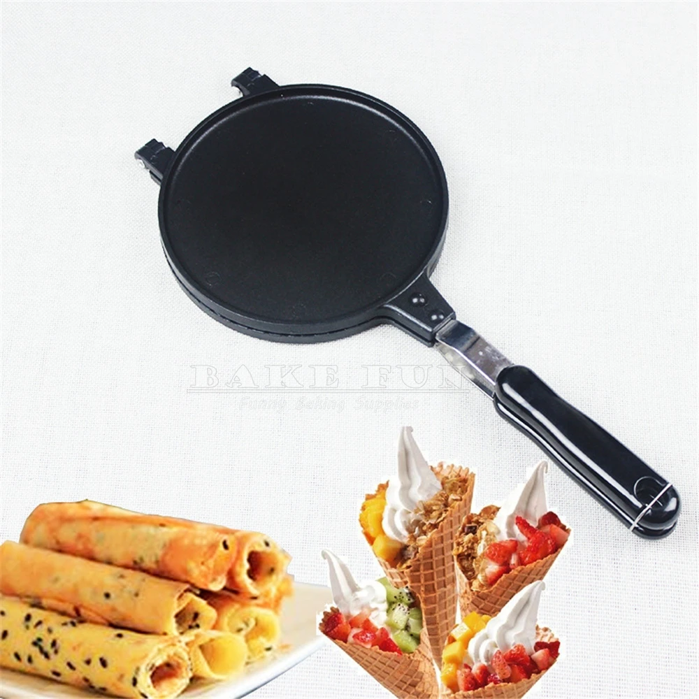 

2 Sizes Diameter 17cm 22cm Crispy Egg Roll Baking Tray Household Frying Mold Ice Cream Cone Crispy Mould BBQ Kitchen Gadgets