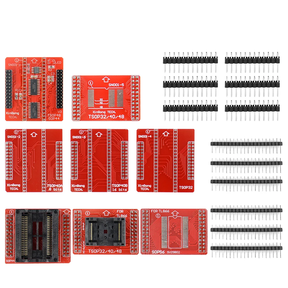 Imagem -02 - Kit Adaptador para Minipro Tl866ii Plus Programador 100 Original v3 Tsop32 Tsop40 Sop44 Tsop48 Zif