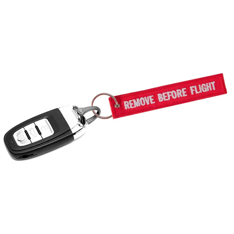 Luggage tag With Keychain Key ring Red Embroidery Remove before flight travel Tag For for Aviation Gifts 3 PCS/LOT